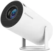 Mini Projector 4K 1080P Support, Portable Projector WiFi6 Bluetooth 5.0 Android 11, Smart Projector Auto Horizontal Correction,180°Rotatable Outdoor Movie Projector (White)
