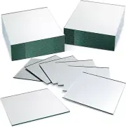 50 Pack Square Glass Mirror Tiles, 4 Inch Panels for Crafts, Centerpieces, DIY H