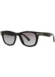 Tom Ford Kendal Wayfarer-style Sunglasses, Sunglasses, Black, Wayfarer, Designer-engraved Graduated Lenses, 100% UV Protection ONE SIZE