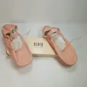 Bloch Pink Ballet Shoes Full Leather Sole SO258L Size 2.5 Girls