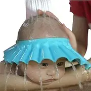 iBePro® Baby Shower Bathing Cap Soft Shower Cap Hat Wash Hair Shield For Children Kids to Keep the Water Out of Their Eyes & Face (Blue)