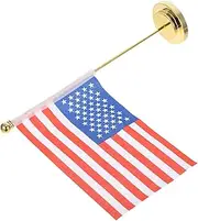 Mini American Flag Decor Decorative Small Tabletop Usa Flag with Iron Stand for Office and Home Workspace Desk Decoration