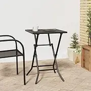 Generic Folding Garden Table Anthracite 50x50x72 cm Steel Mesh