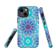 For Apple iPhone 13 mini Case, Armour Back Cover, Psychedelic Blues