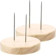 2pcs Wooden Doll Display Rack Double Pin Stand for Crochet Dolls Stable and Smooth Base for Showcasing and Collectibles for Home Decor and Organization
