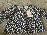 PUMPKIN PATCH long sleeve top BNWT blue white print size 2