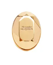 Alexander McQueen Logo Embossed Faceted Ring 11,13 Yellow