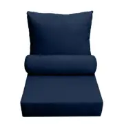 AD101 Knife Edge Large Deep Seat Back Rest Bolster Cushion Insert Slip Cover Set