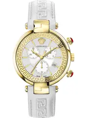 Versace Chronograph VE2M00421 White Leather Womens Watch