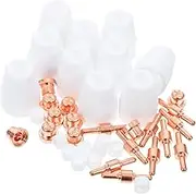40pcs Plasma Accessories Plasma Cutting Consumables Nozzles Electrode Tip Consumables Reboot Plasma Cutter Plasma Nozzle Head Plasma Cutter Electrode Tip Plasma Cutting Nozzle
