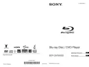 Sony BDP-CX7000ES Blu-ray Player Owners Manual