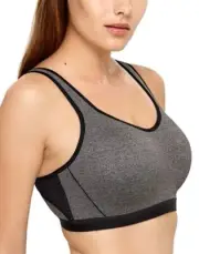 WACOAL 40C #855229 HIGH IMPACT UNDERWIRE SPORTS BRA, GREY HEATHER, NWT MSRP $72