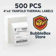 4x6 Fanfold Thermal Labels 500 for Rollo Zebra Printers – No Ink Needed