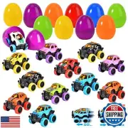 SpringFlower Easter Egg Filled with Pull Back Monster Car Trucks for Kids Eas
