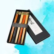 5 Pairs Wood Chopstick Gift Set Chopsticks Japanese Asian Food Chopstick