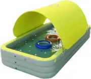 Fun Inflatable Kiddie Pool with Canopy - Durable, Portable, and Foldable Outdoor