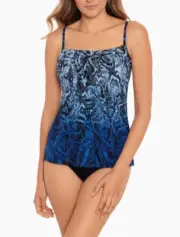 Miraclesuit L81518 Womens Boa Blues Jubilee Tankini Swim Top Size 10