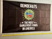 DONALD TRUMP FLAG FREE USA SHIP Dem Virus DB Save America Desantis USA Sign 3x5'