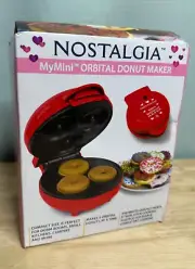 Nostalgia MyMini Orbital Donut Maker Compact Non-Stick 3 Mini Donuts Dorms NEW