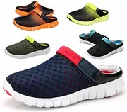 [OATIPHO] Men's Beach Slippers Quick Dry Breathable Mesh Sandals Lightweight Comfortable Anti-slip for Home Beach Leisure (size 43 Light)