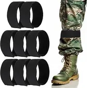 8Pcs Boot Blousers, Ankle Straps, 1.5Inches Elastic Military Boot Straps Blousing Straps, Trousers Blouses Straps, Ankle Hook and Loop, Boot Bands for Fishing Hunting Hiking Cycling Gardening Uniform