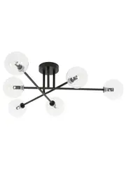 Aksel 6 Light CTC in Black with Clear Glass