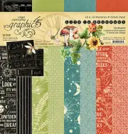 Graphic45 LIFE IS ABUNDANT PATTERNS & SOLIDS 12x12 PAPER PACK scrapbooking