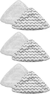 6-Pack Replacement Steam Mop Pads, Compatible with Bissel Bissell PowerEdge and PowerForce Lift-Off Steam Mop 2078, 2165, 20781 Washable Reusable Replacement Mop Pads (3 Soft + 3 Scrubby)