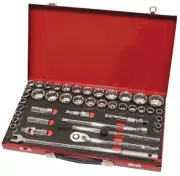 TTI AF/METRIC SOCKET SET SS12D42TTI 42Pcs 1/2" Drive, Extension Bar & Ratchet