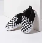 NEW Vans Infant Slip-On V Crib Checker Shoes in Black True White Size 1 US Baby