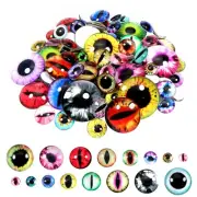 160 Pcs 8 Sizes Dragon Eyes Flatback Glass Cabochon for Jewelry Craft Findings