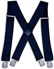 [AOPETSCI] Men's Suspenders, Adjustable X-Back Design (Black)