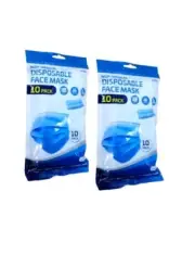 3-Ply Disposable Face Masks, 20 Pack, Two Pack