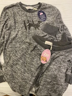 Peter Alexander Womens Grey Marle Fuzzy Pj Top And Pants Size XS