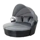Sun Lounge Setting Wicker Lounger Day Bed Outdoor Furniture Patio Sofa Garden