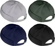 URATOT 4 Pieces Brimless Hat Docker Cap Medium, Navy, Black, Dark Green, Grey