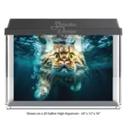 Fluffy Brown Swimming Polyester Fish Tank Glass Backdrop Aquarium Background