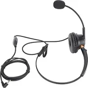 H600‑2.5VA Business Phone Headset with Adjustable Volume for Call Center Agents, SingleSided Headset with Mic and NoiseCancelling Microphone, Black