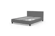 Milano Single Sienna Luxury Platform Compact Bed Frame w/ Headboard M2 Grey