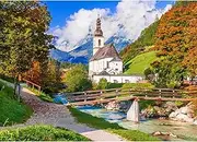 1000 Pieces Jigsaw Puzzles for Adults 1000-Pieces Puzzles Art Jigsaw Puzzles Impossible Hard Difficult Challenging Puzzles for Teens Autumn Church Forest Mountain Landscape Puzzle 28 x 20 inch