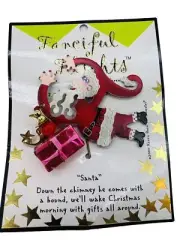 Silvestri Christmas Santa Stick Pin Brooch Ornament Fanciful Flights Karen Rossi