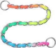 GREENADSCAPE 1pc Dog Tie Out Cable Collar for Dog Trainer Harness Rainbow Dog Chain Collar Fine Workmanship