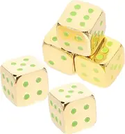 UPKOCH 5pcs Luminous Metal Dice Small Table Game Dices Party Accessories for Board Games Rounded Corner Design for Easy Rolling for Gatherings and Nights