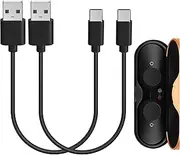 Geekria USB Earbuds Short Charger Cable Compatible with Sony WF-1000XM5 WF-1000XM4 LS900N LinkBuds INZONE Buds WF-H800 Charger, USB to USB-C Replacement Power Charging Cord (1 ft/30 cm 2 Pack)