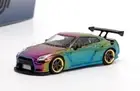 Fuji 1:64 Plating Purple GTR R35 Pandem Rocket Bunny Car Model Diecast Metal