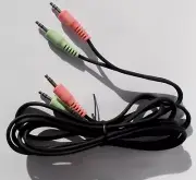 Stereo Mini Male to Stereo Mini Male Cable, zip cord, shielded cable, Length: 6'