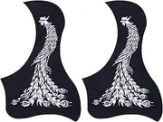 zolyet Self-Adhesive Guitar Pickguard -Scratch Guitar Pickguard for 40/41 Inch Acoustic Guitar 2Pcs Silver Phoenix