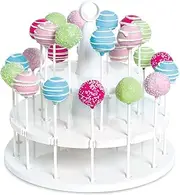 Bakelicious Cake Pop Stand, 24-Notches, 2 Tiered, White
