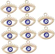 [GLSTOY] Evil Eye Charms Diy Necklace Pendants 10pcs Hollow Pendant Jewelry Jewelry Making Supplies