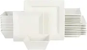 Gibson Home Zen Buffet Hard Square Porcelain Dinnerware Set, White, Service for 8 (24pcs) (138590.24R)